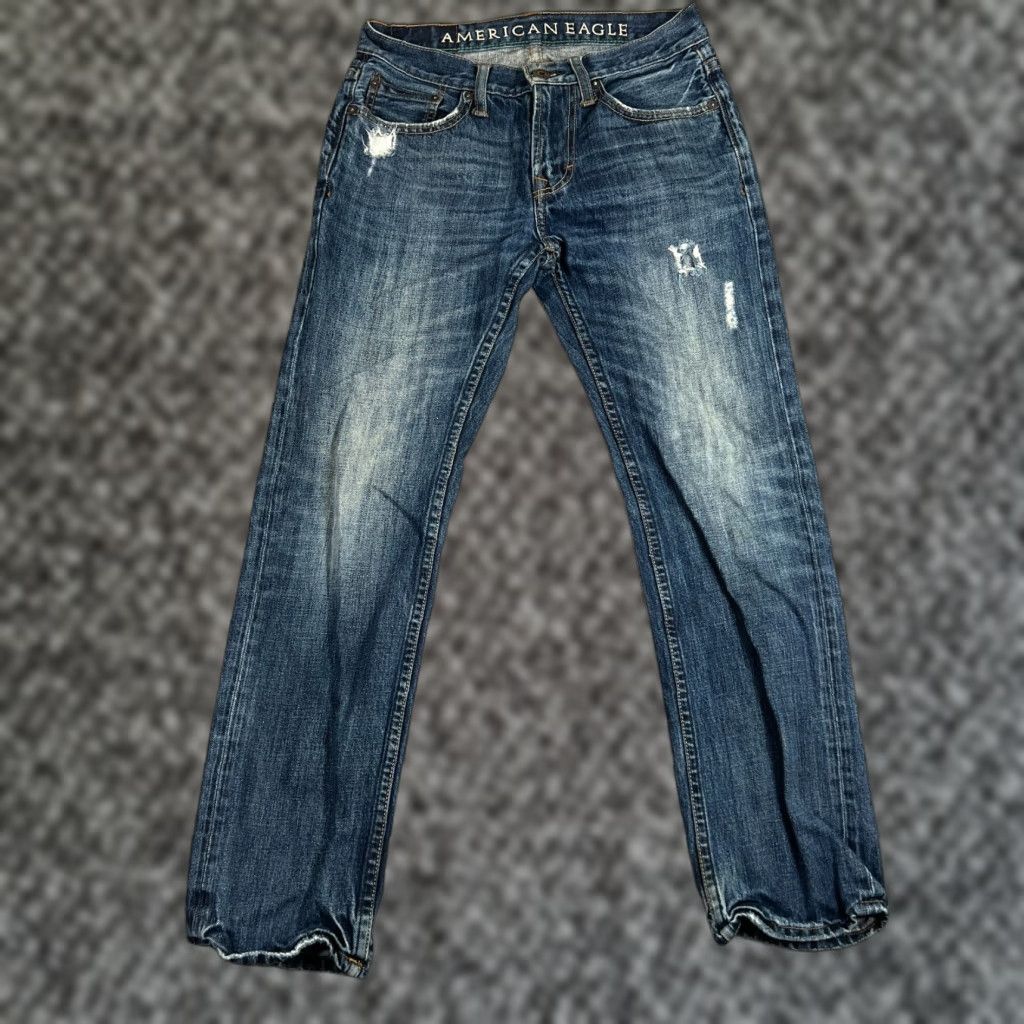 American Eagle Outfitters VINTAGE American Eagle Outfitters Men's Slim Straight Jeans 28x30 Blue Cotton Denim 90s Fall Winter Mens Size US 28 / EU 44 - 1 Thumbnail
