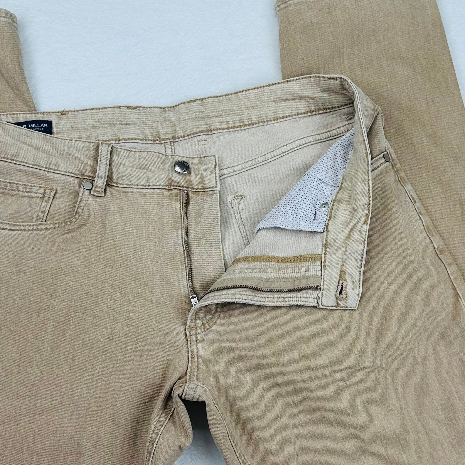 Peter Millar Peter Millar Men’s “Sand” Luxury Denim Jeans, 35 W (34x34) Size US 35 - 7 Thumbnail
