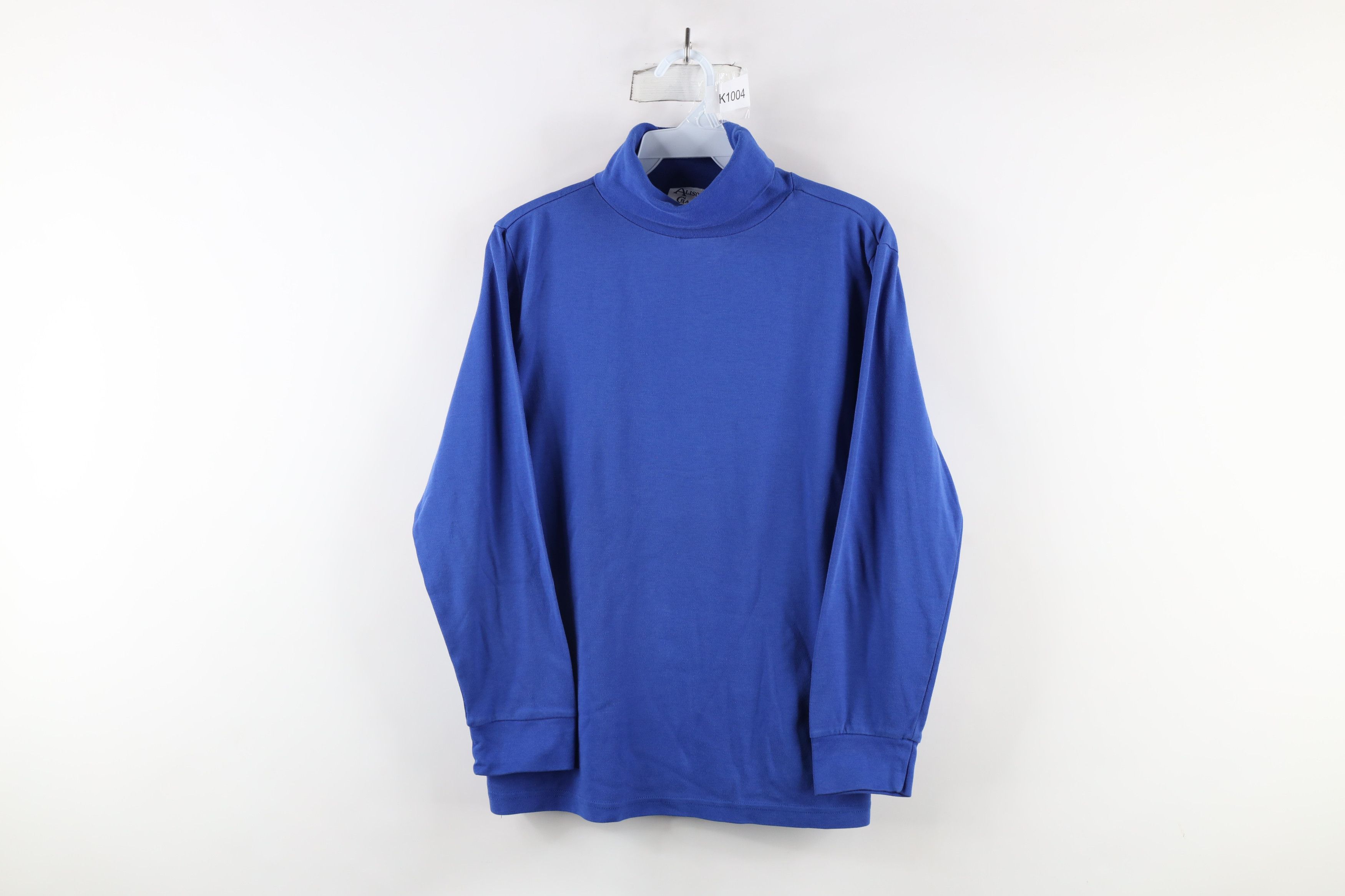 Vintage Vintage 90s Streetwear Long Sleeve Turtleneck T-Shirt Blue Size L / US 10 / IT 46 - 1 Thumbnail
