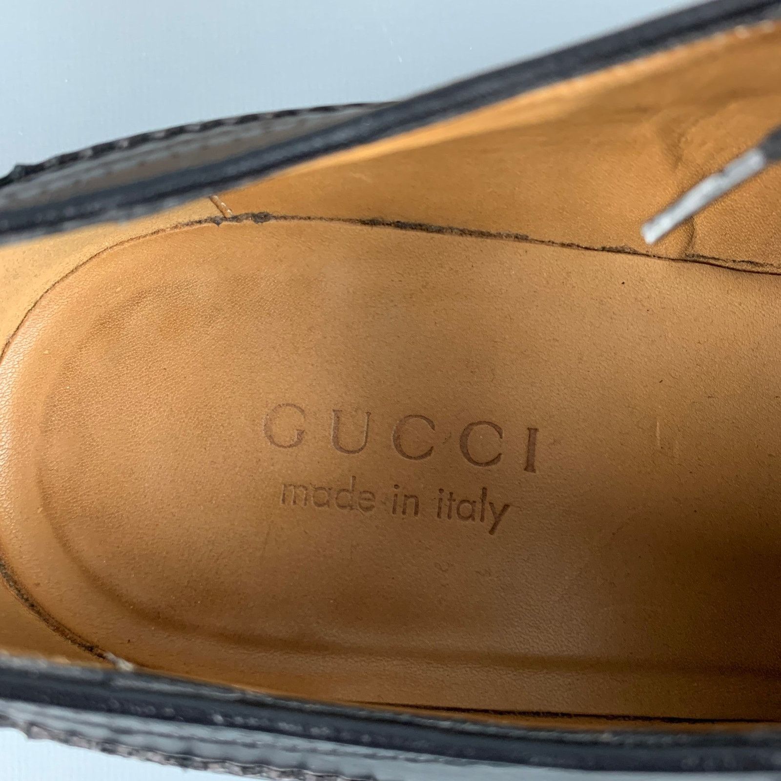 Gucci GUCCI Black Perforated Leather Oxford Cap Toe Lace Up Shoes Size US 9.5 / EU 42-43 - 7 Thumbnail