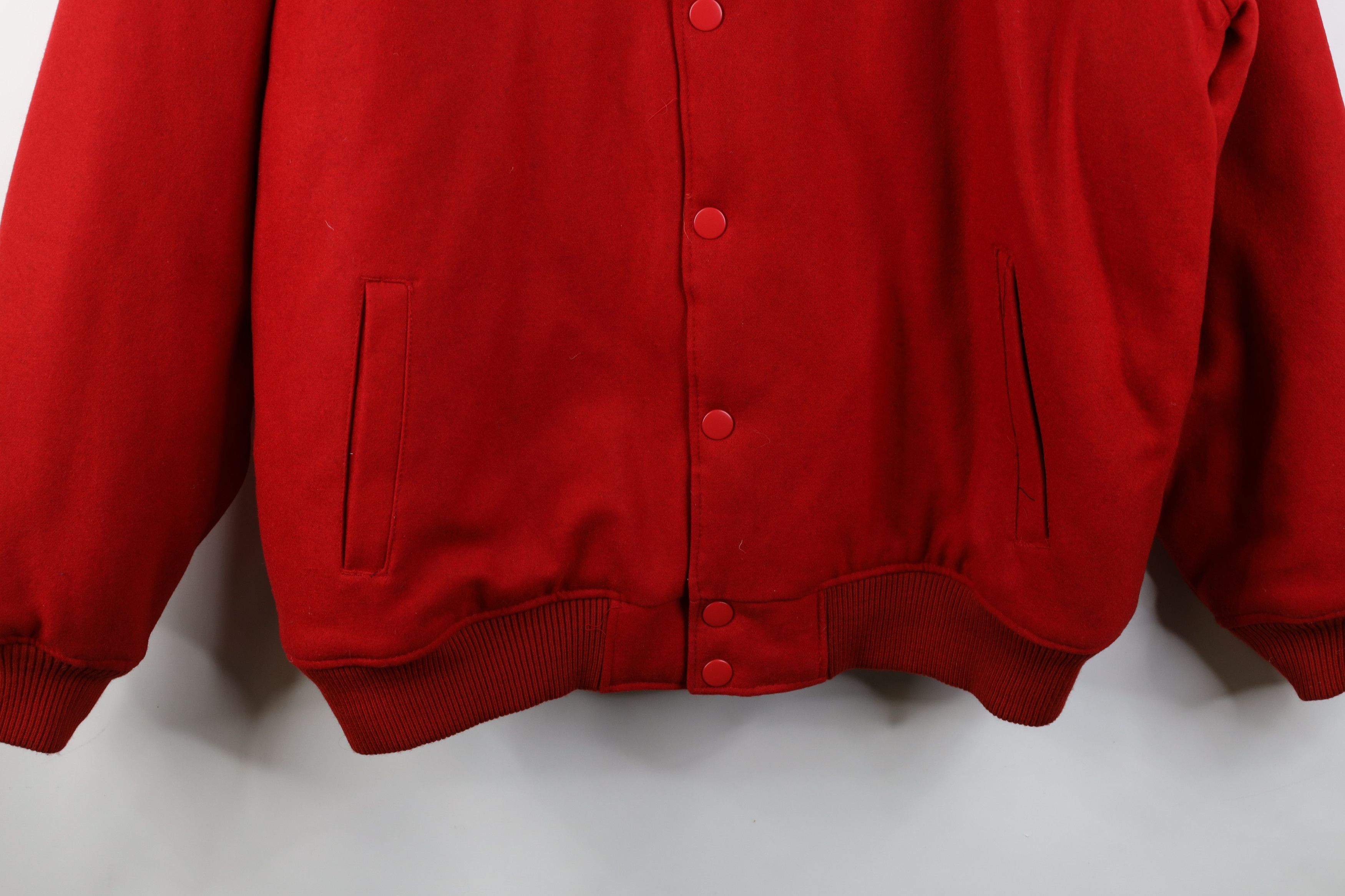 Vintage Vintage 90s Y2K Streetwear Wool Varsity Bomber Jacket Red Size US XXL / EU 58 / 5 - 5 Thumbnail