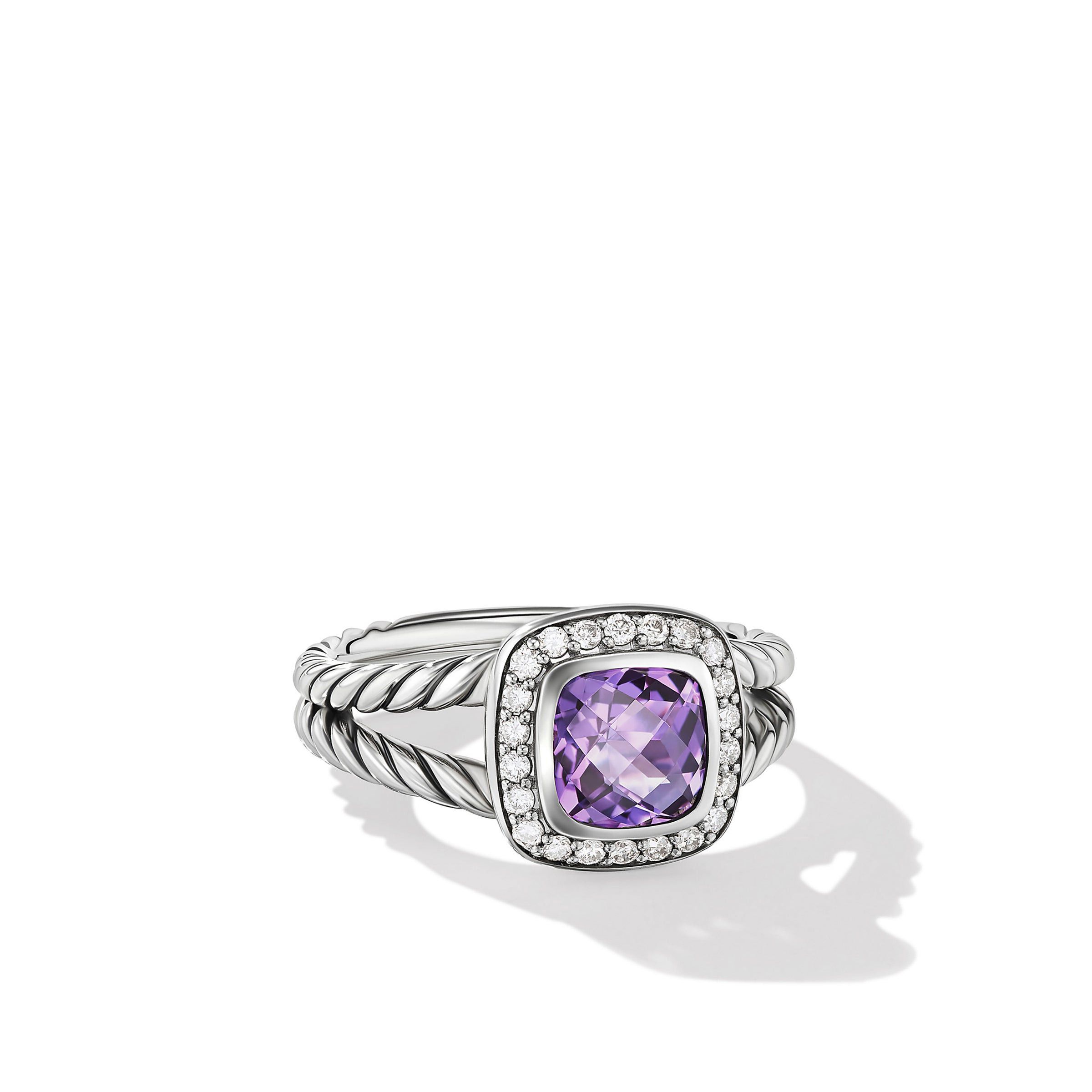 David Yurman o1w1db10525 R07443D Ring in Silver with Amethyst and Diamond Size ONE SIZE - 1 Thumbnail