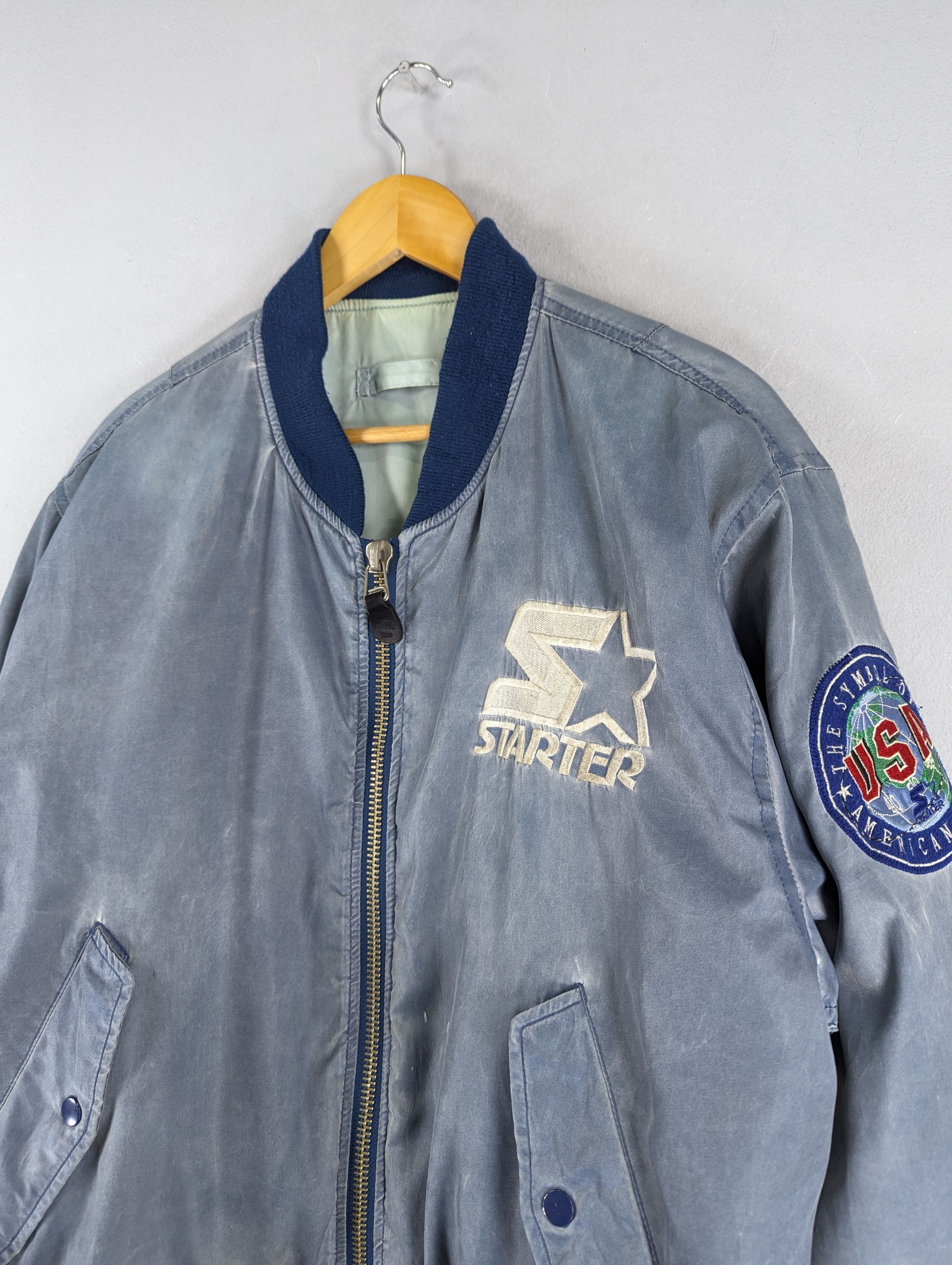 Starter Vintage 90s Starter USA American Sport Bomber Jacket Size US L / EU 52-54 / 3 - 4 Thumbnail