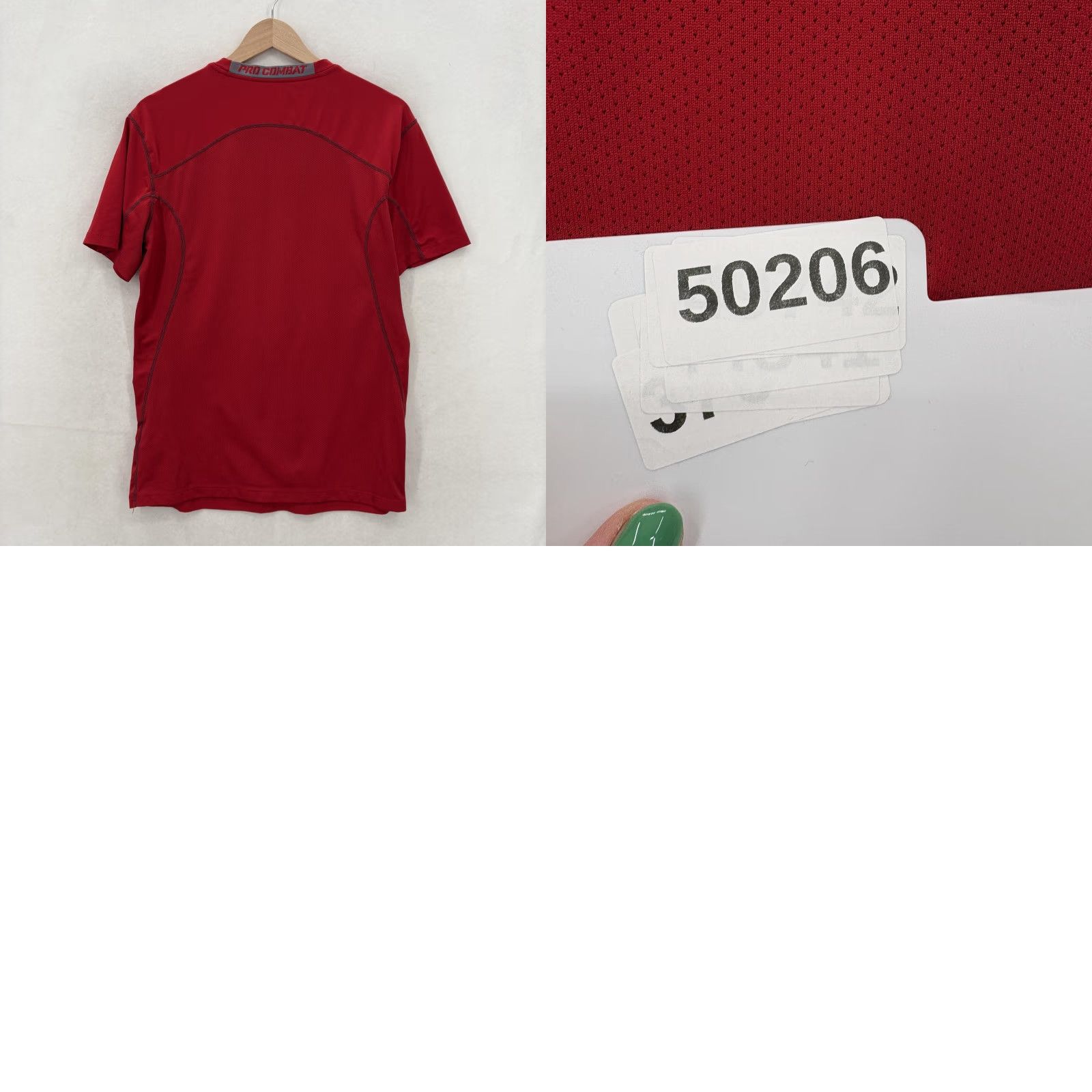 Nike Nike Pro Combat Dri-FIT Shirt Mens M Red Short Sleeve Gym Training Size US M / EU 48-50 / 2 - 9 Thumbnail