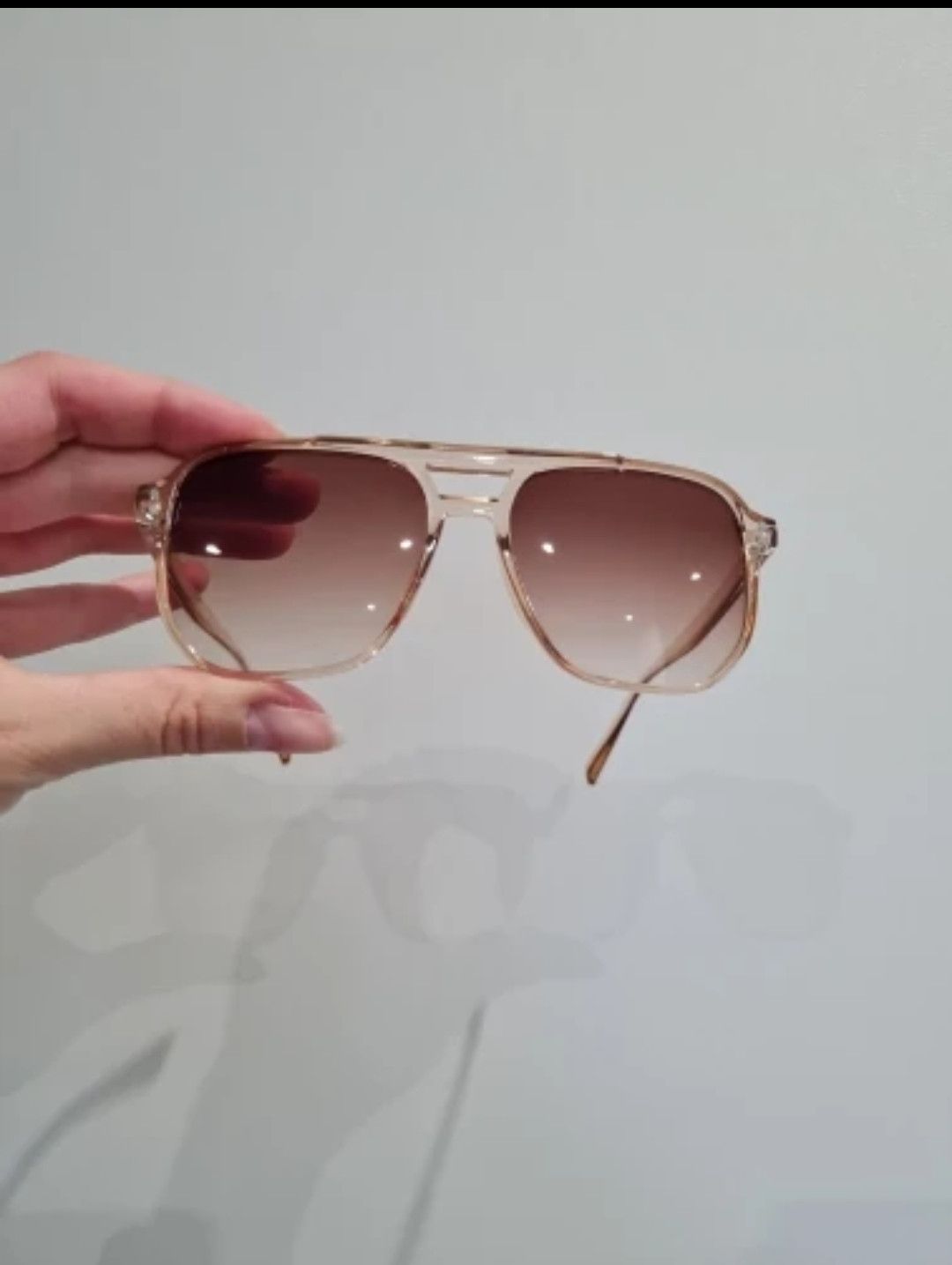 Jewelry Transparent Pink Retro Sunglasses Size ONE SIZE - 3 Thumbnail