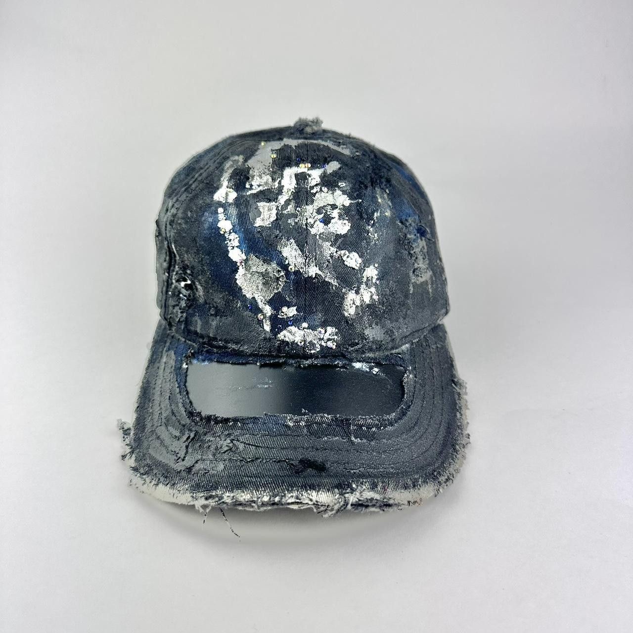 Other ASTROBOI* 'SILVER SURF' Black Washed Rhinestone Denim Hat Size ONE SIZE - 1 Thumbnail