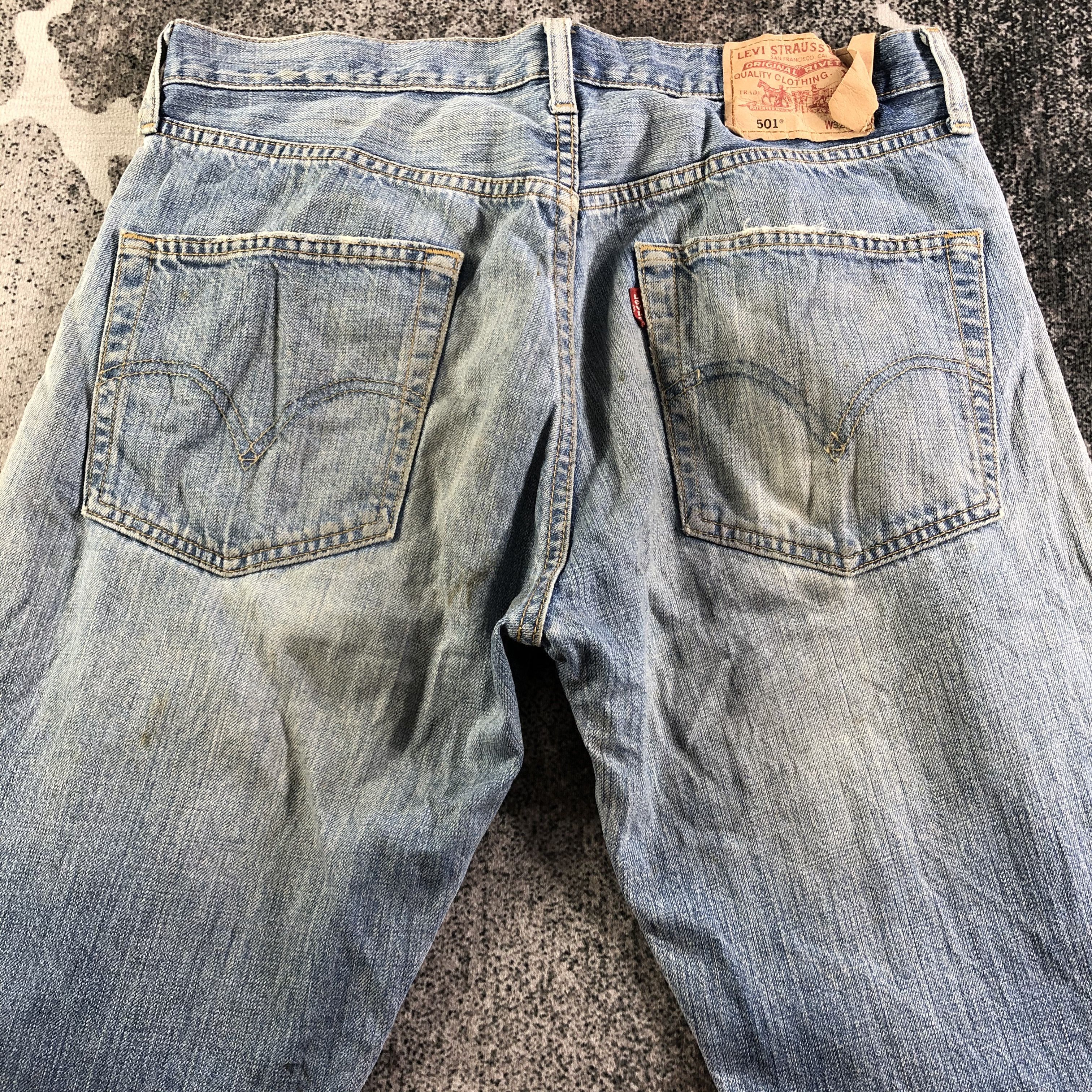 Levi's Vintage Levis 501 Jeans Ripped Denim KJ3110 Size US 32 / EU 48 - 4 Thumbnail