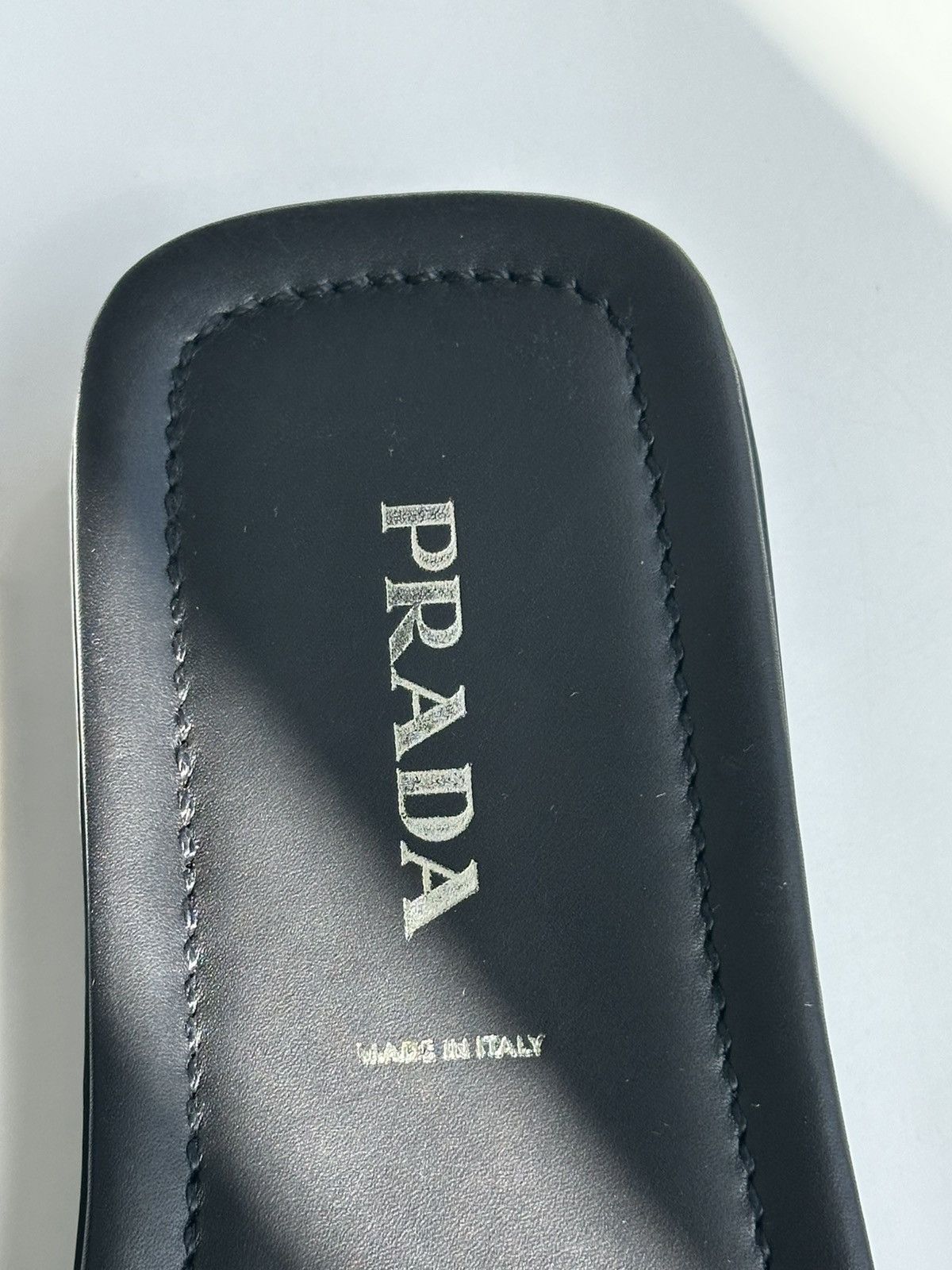 *sz38* PRADA SS2001 Logo Leather Slides Vintage shoes sandal