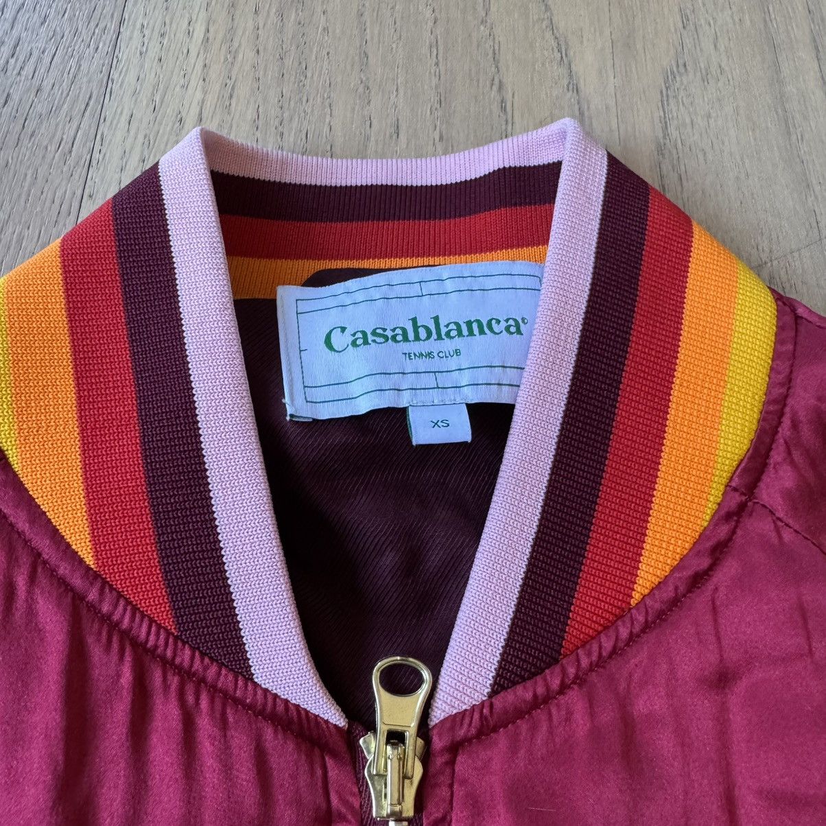 Casablanca Casablanca - Morocco Silk Embroidered Bomber Jacket - Red Size XS / US 0-2 / IT 36-38 - 3 Thumbnail