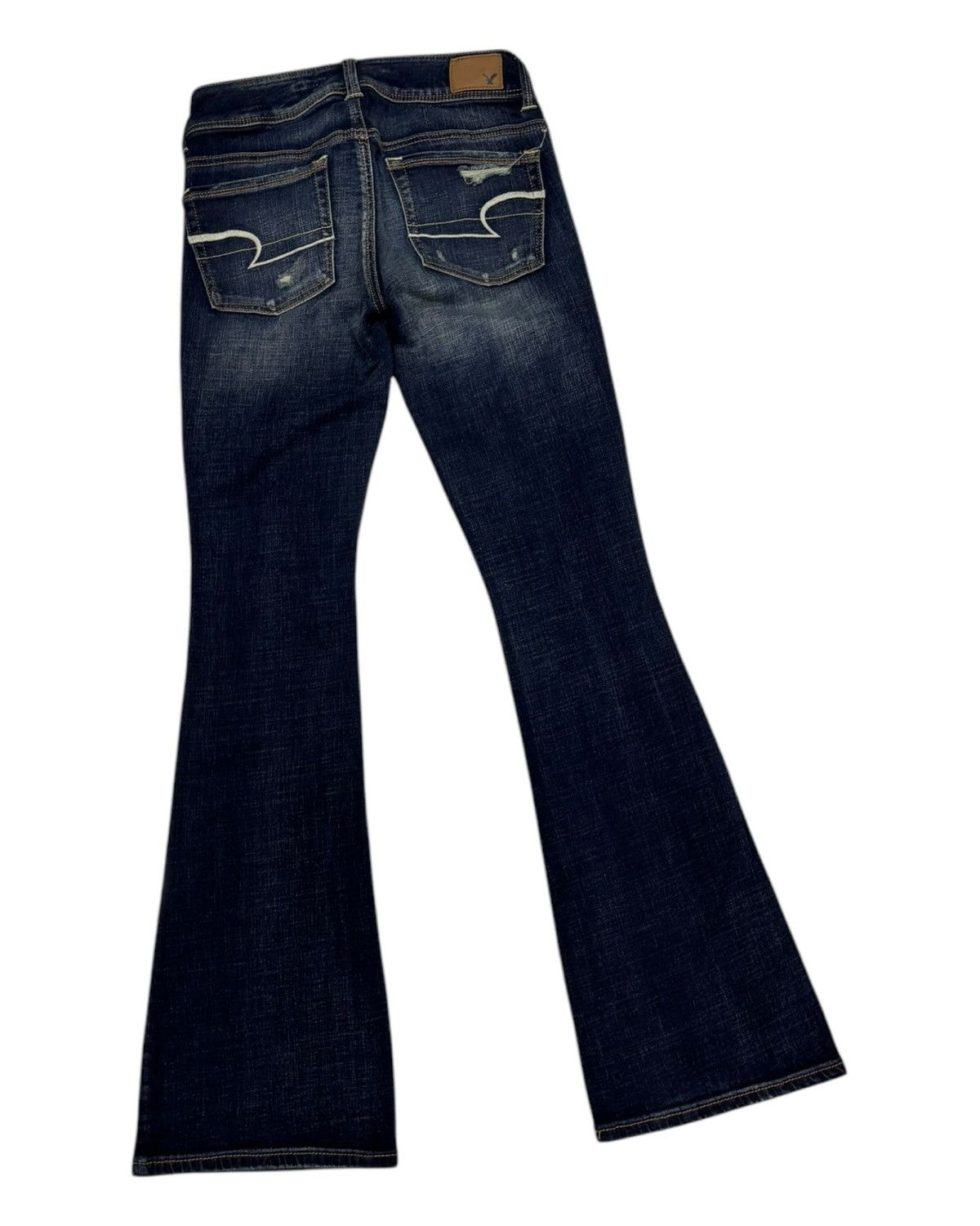 If Six Was Nine × Le Grande Bleu (L.G.B.) Flare Jeans Bootcut American Eagle Distressed Denim Jeans Size 26" / US 2 / IT 38 - 4 Thumbnail