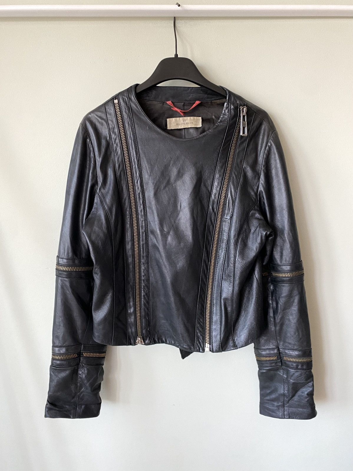 By Malene Birger Ethno Leather zipped biker Jacket