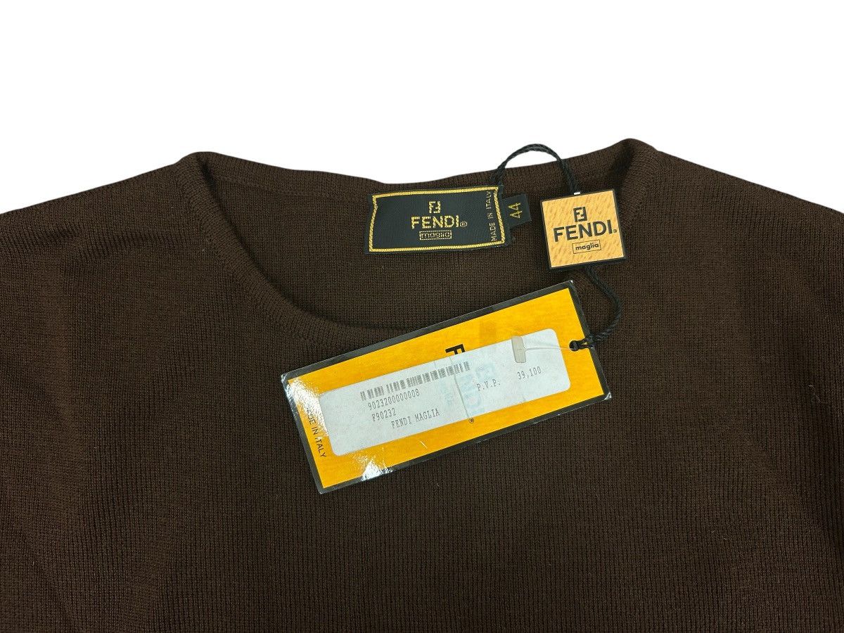 Fendi NWT Fendi Maglia Brown Merino Wool Striped Sweater Sz IT 44 Size M / US 6-8 / IT 42-44 - 4 Thumbnail
