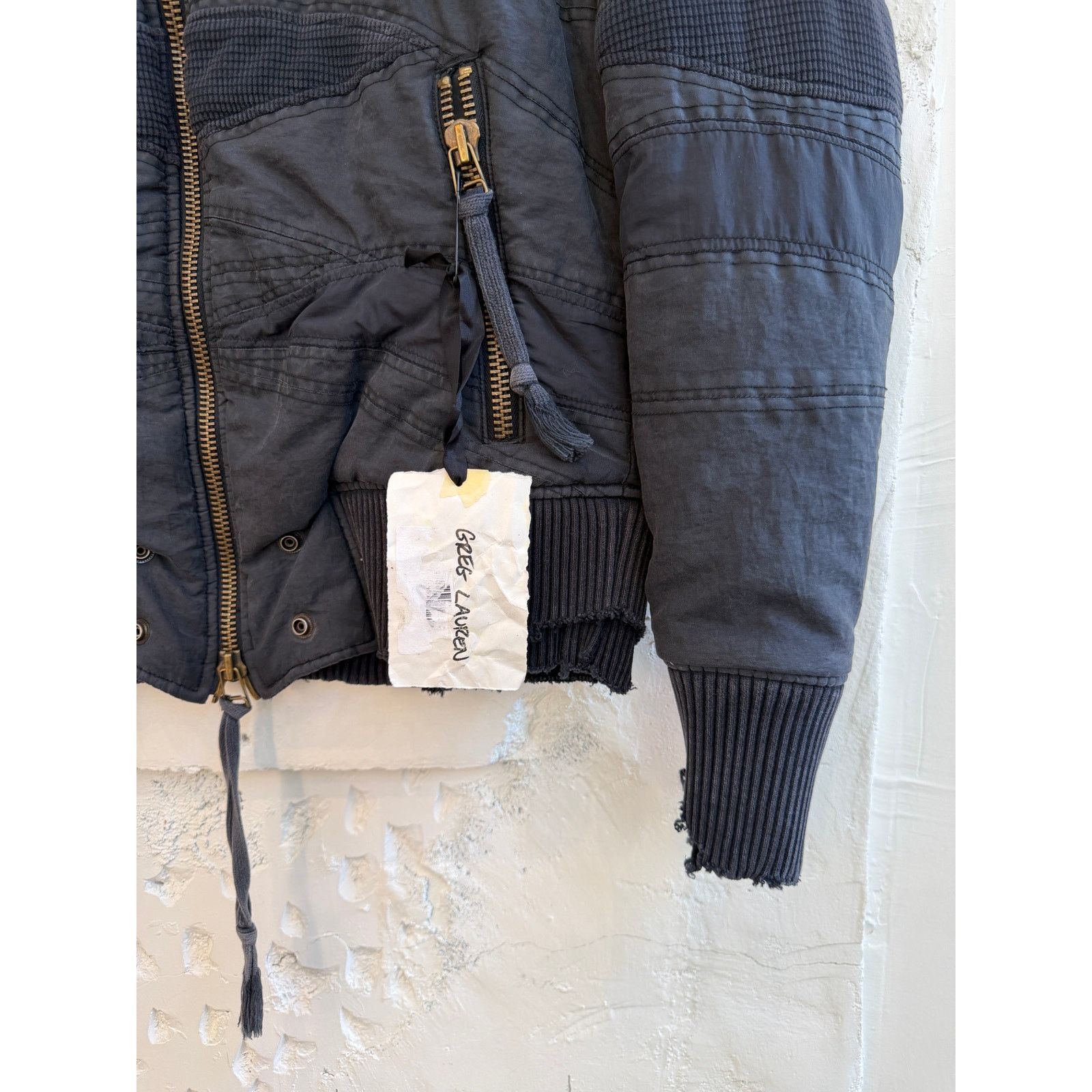 Greg Lauren Greg Lauren SAMPLE Black Tent Patchwork Flight Jacket Size US S / EU 44-46 / 1 - 2 Thumbnail