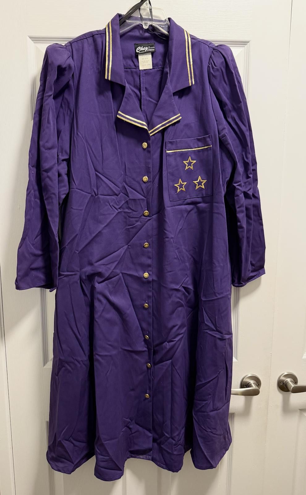 Designer Vintage Chez California by Tandy Purple Star Dress Size 42" / US 20 - 1 Thumbnail
