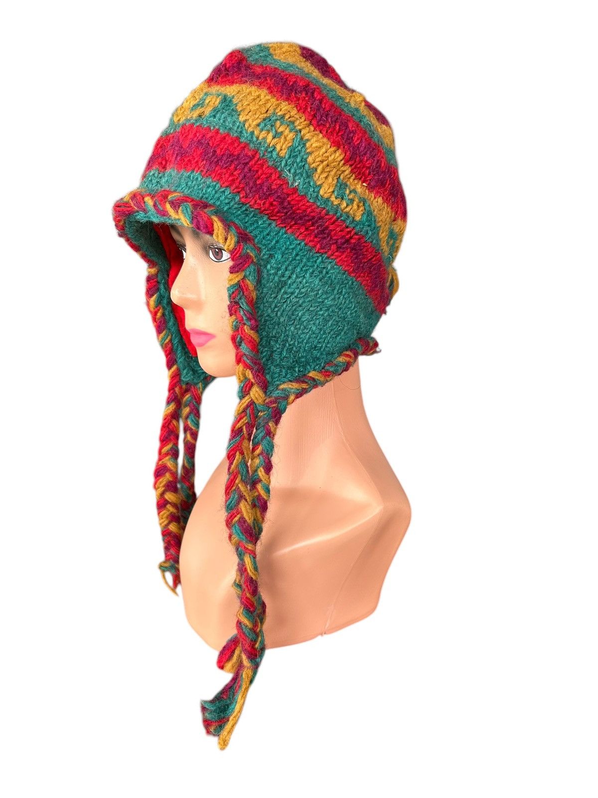 Japanese Brand × Kapital × Vintage Hippies style Crochet Knitted Wool Beanie Hats Size ONE SIZE - 2 Thumbnail