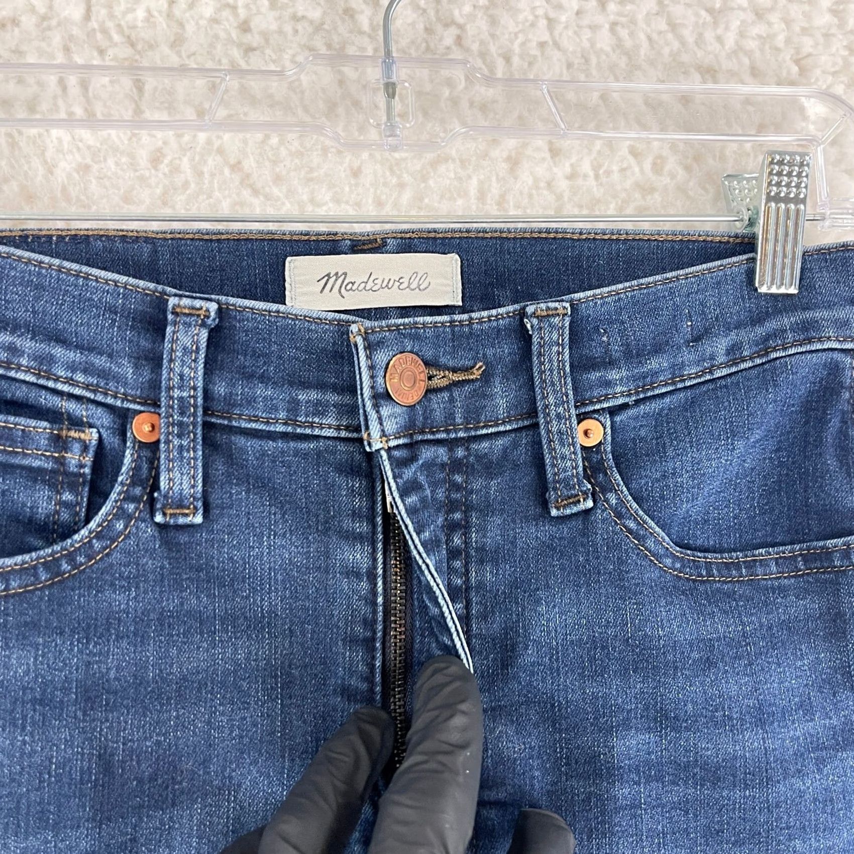 Madewell Madewell Jeans Womens 10" High-Rise Skinny Regular Size 26 Blue Denim Frayed Hems Size 26" / US 2 / IT 38 - 5 Thumbnail