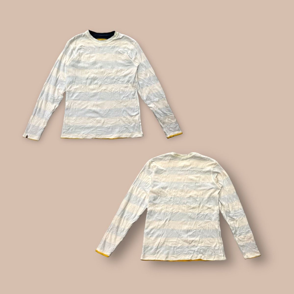 Bape A Bathing Ape Striped Reversible L/S Tees Size US M / EU 48-50 / 2 - 2 Thumbnail