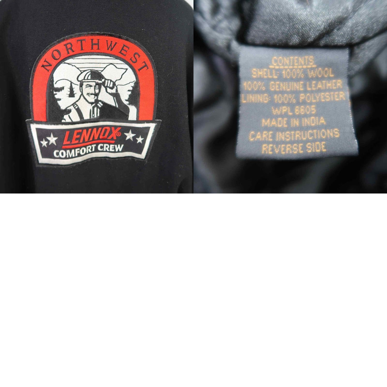 Dunbrooke VINTAGE Dunbrooke Bomber Jacket Lennox Black Wool and Leather Men XL 90s Snap Jacket Size US XL / EU 56 / 4 - 8 Thumbnail
