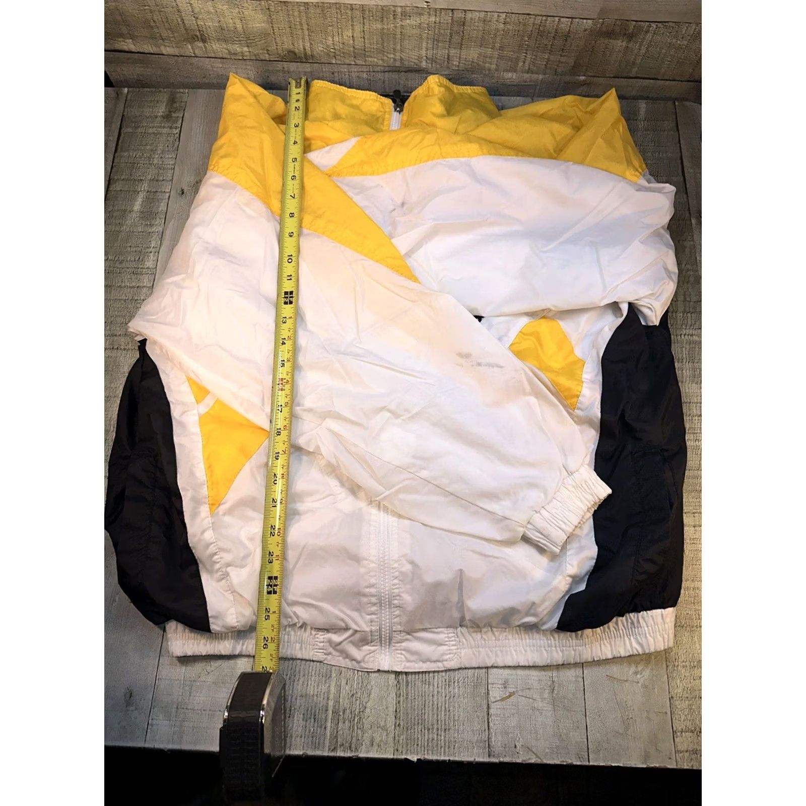 Vintage VINTAGE Apex windbreaker Shirt Men L Black Yellow Lined 1990s Windbreaker Mens Size US L / EU 52-54 / 3 - 7 Thumbnail