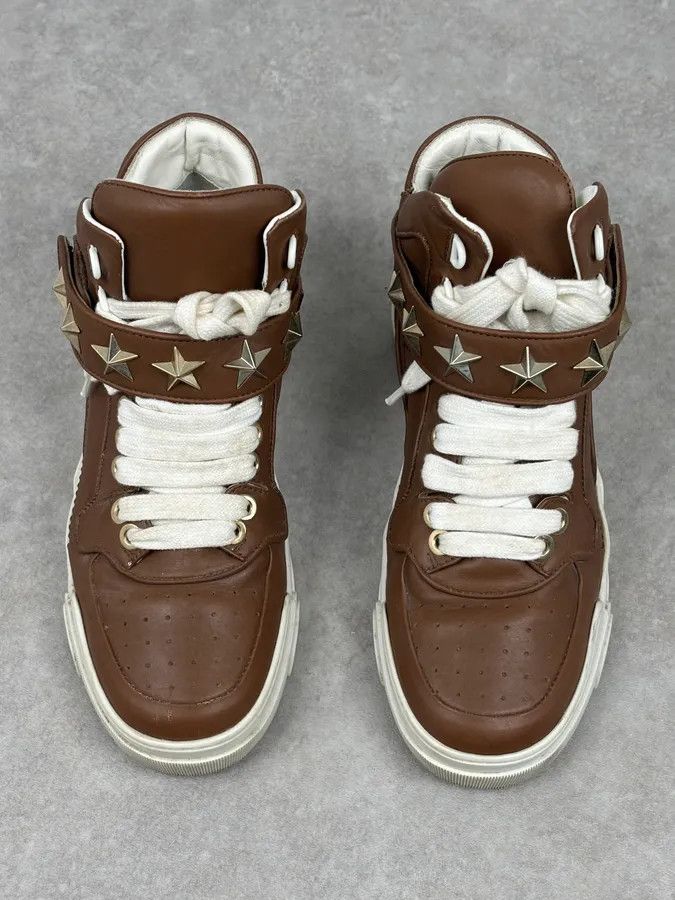 Givenchy AW2015 Givenchy Tyson Brown Leather Star High Sneakers by Riccardo Tisci Size US 9.5 / IT 39.5 - 2 Thumbnail