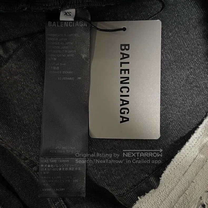 Balenciaga Balenciaga size XS Patchwork Denim Sweatpants in Dark Grey Size US 27 - 4 Thumbnail