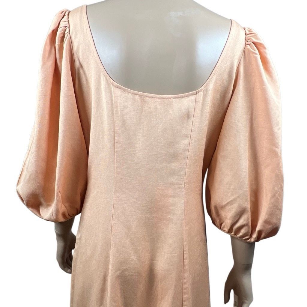 Loeffler Randall NWT Loeffler Randall Carmina Curve Seam Puff Sleeve Dress Cipria Peach Size 4 (037) Size S / US 4 / IT 40 - 9 Thumbnail