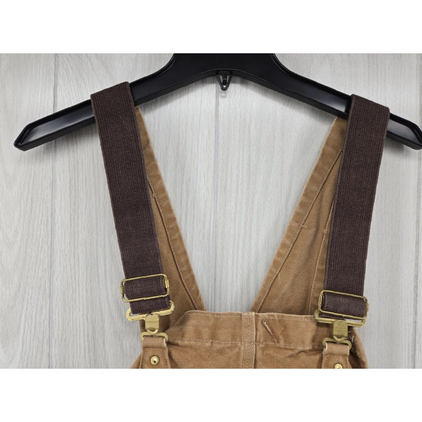 Carhartt VINTAGE Carhartt R02 Bib Overalls Mens Brown Duck Insulated Double Knee Work 44x30 Men Winter Size US 44 / EU 60 - 2 Thumbnail