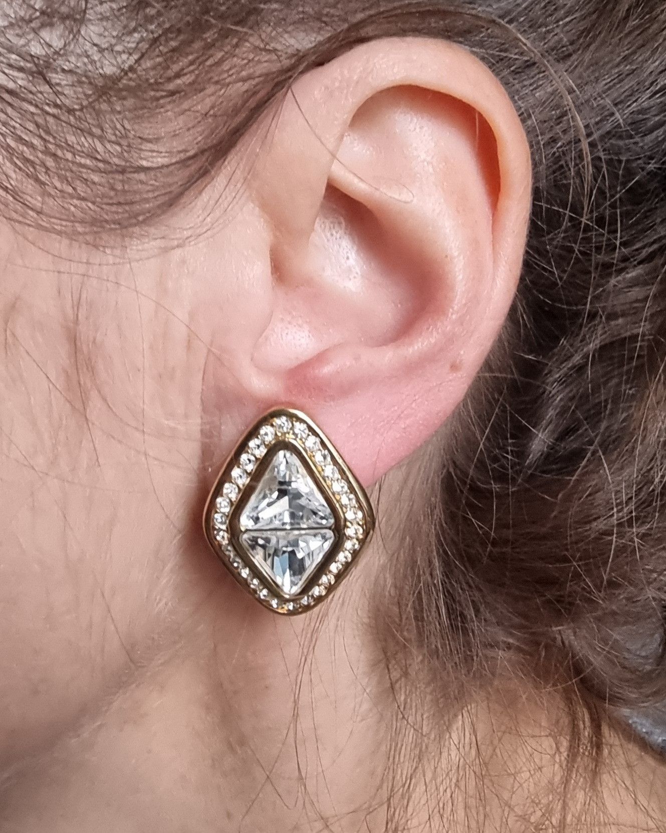 Swarovski Vintage Swarovski 1980s - 1990s Clip-On Earrings With Clear Size ONE SIZE - 2 Thumbnail