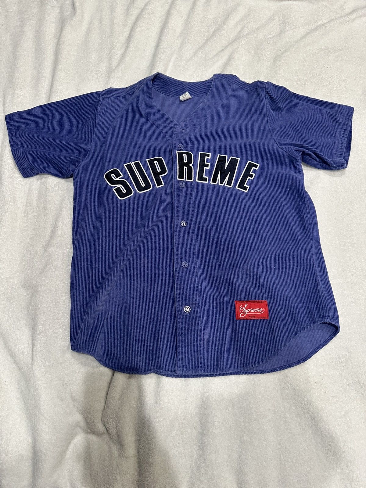 Supreme Supreme Dusty Purple Corduroy Baseball Jersey | Grailed