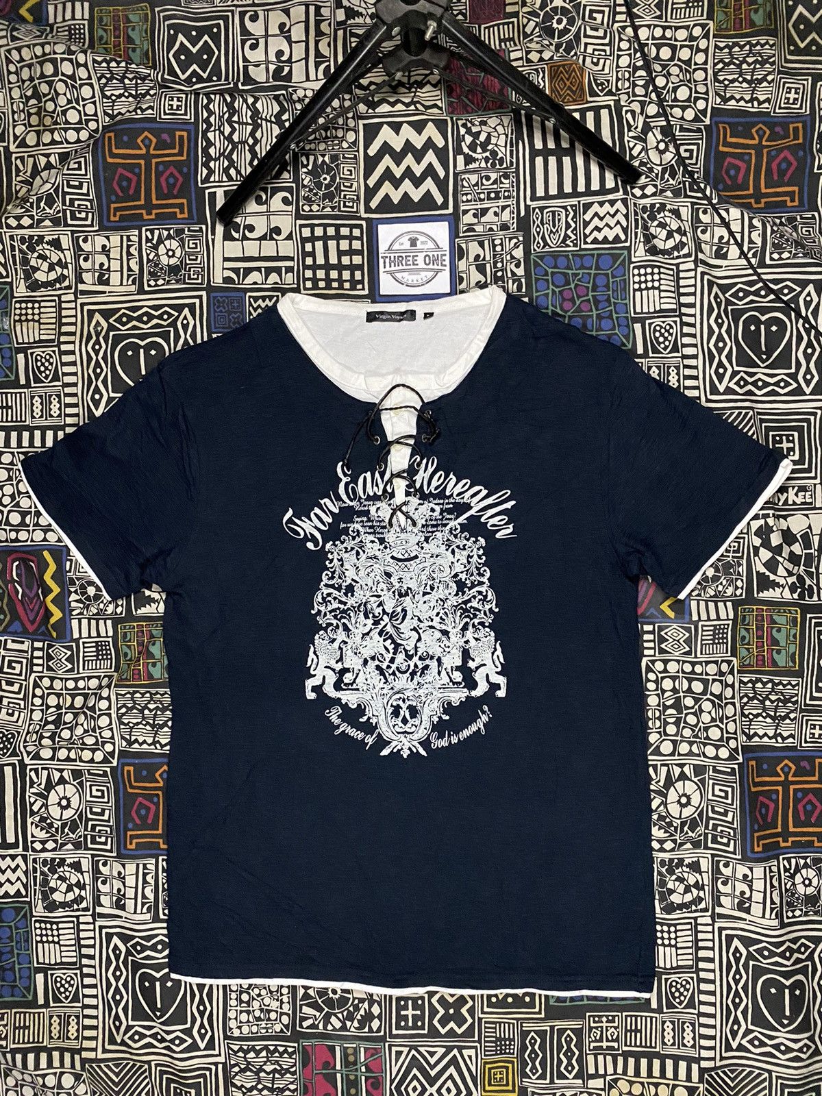 If Six Was Nine × Japanese Brand Y2k Virgin Voyage poem Lace Colar Punk double layer T shirt Size US L / EU 52-54 / 3 - 1 Thumbnail