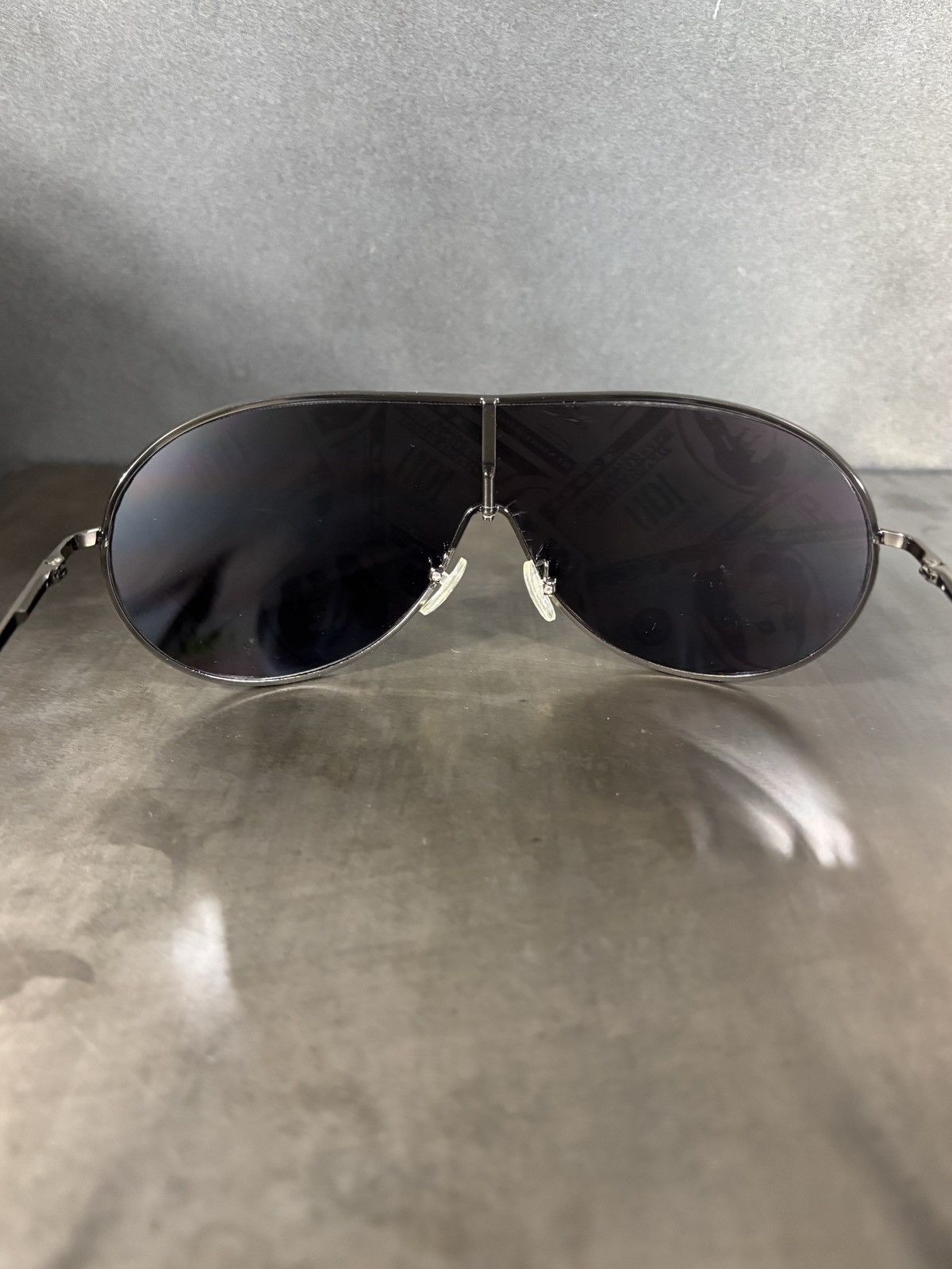 Vintage Y2K Cash Money Print Sunglasses $100 Dollar Aviator Novelty Size ONE SIZE - 10 Thumbnail