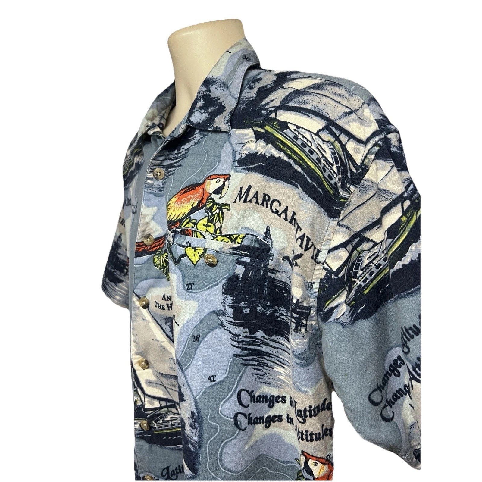 Vintage Jimmy Buffett Margaritaville Hawaiian Camp Shirt XL Pocket Size US XL / EU 56 / 4 - 5 Thumbnail