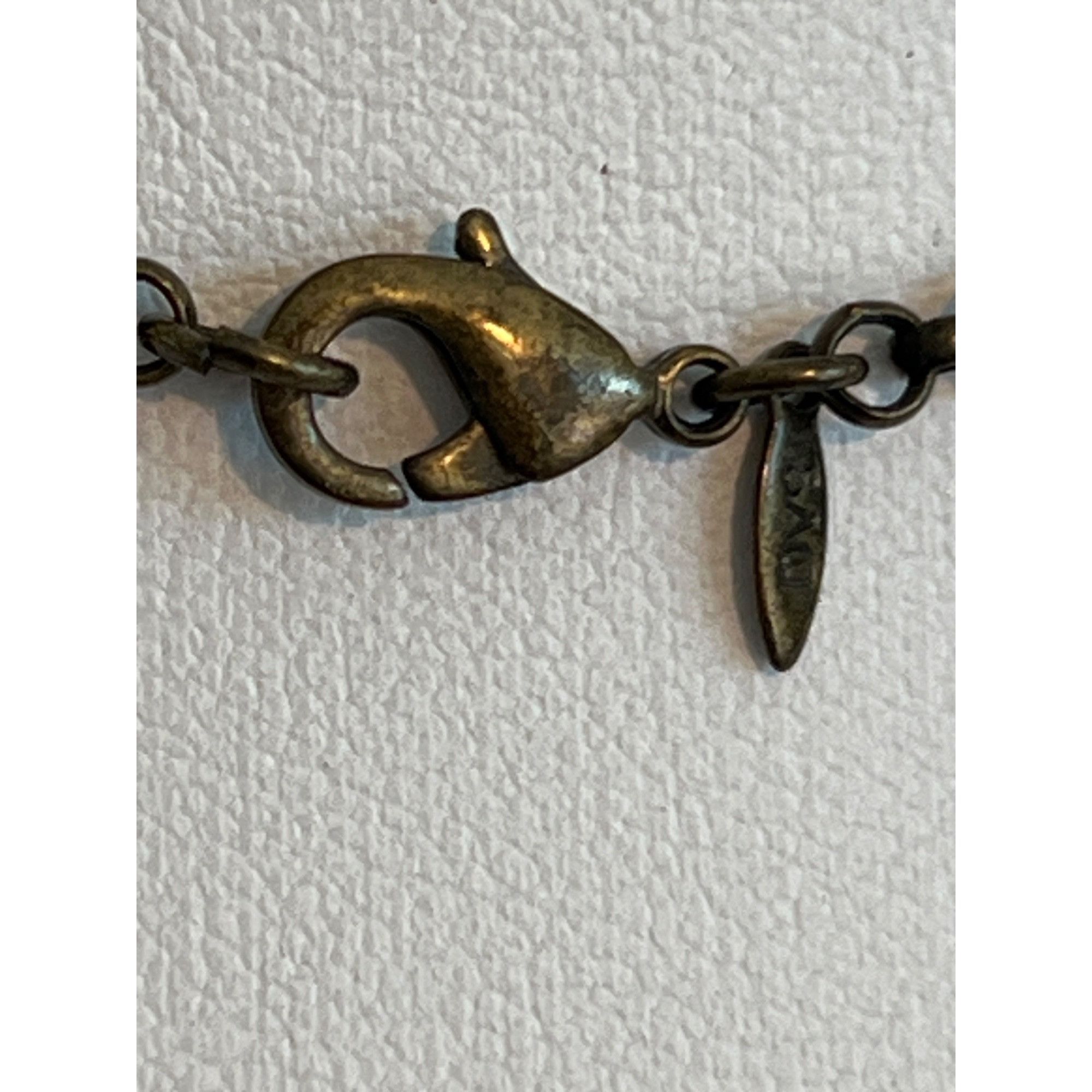 Other Vintage Avon SAQ Gold Tone Y Necklace Amber Brown Acrylic Ca Size ONE SIZE - 4 Thumbnail