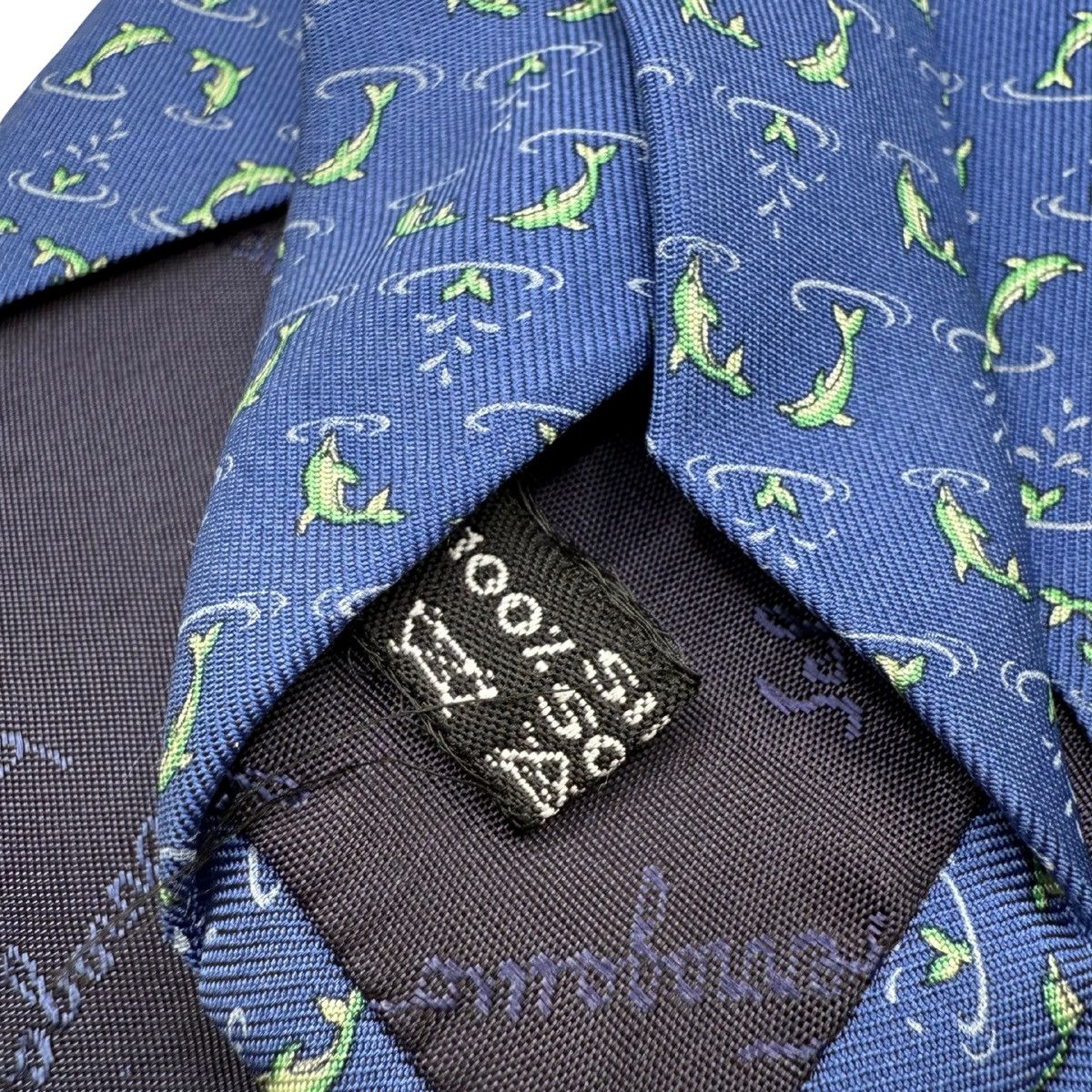Salvatore Ferragamo Salvatore Ferragamo Silk Tie, Navy, Made in Italy Size ONE SIZE - 6 Thumbnail