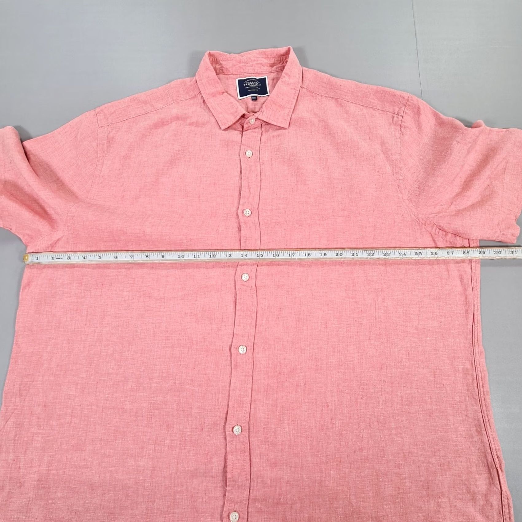 Charles Tyrwhitt Charles Tyrwhitt Mens Shirt Pink 3XL Classic Fit 100% Linen Summer Holiday Size US XXL / EU 58 / 5 - 4 Thumbnail