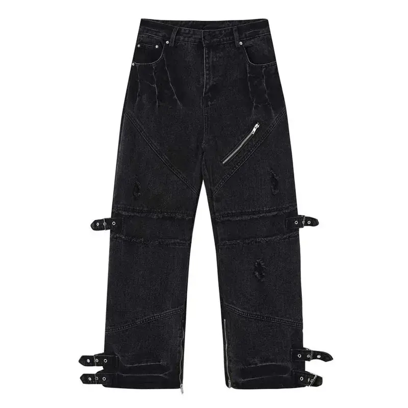 Jean Black Gothic Pants Wide Leg Baggy Jeans Size US 32 / EU 48 - 7 Thumbnail
