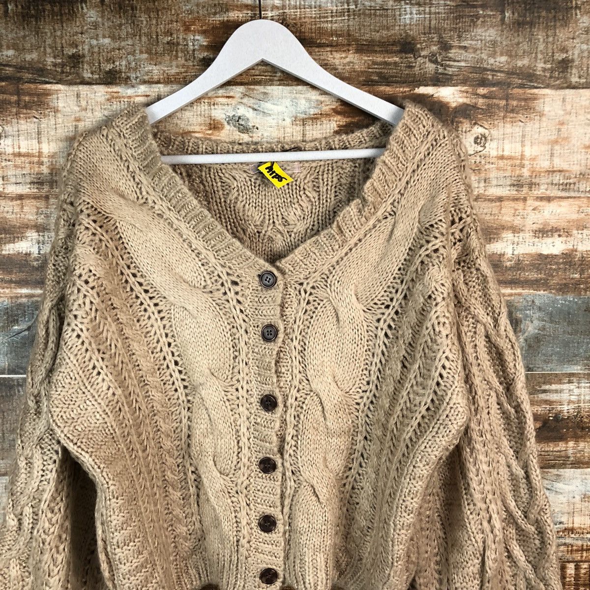 Aran Isles Knitwear × Japanese Brand Nice Claup Brown Cardigan aran isle cable Knitwear #A1725 Size M / US 6-8 / IT 42-44 - 5 Thumbnail