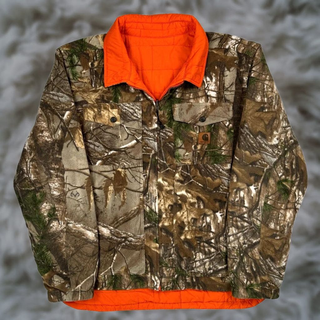 90s Carhartt リバーシブTrebark Camo ハンターオレンジ Carhartt × Streetwear × Vintage Vintage Trebark Camo Active Jacket