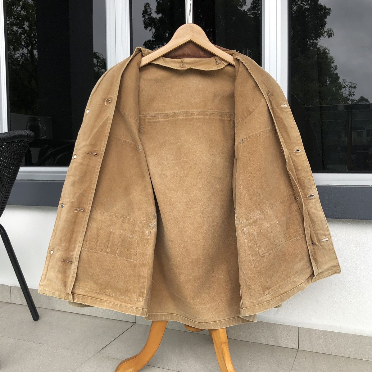 Carhartt VTG THRASHED Carhartt Canvas Hunting Jacket Pouch Corduroy Size US M / EU 48-50 / 2 - 3 Thumbnail