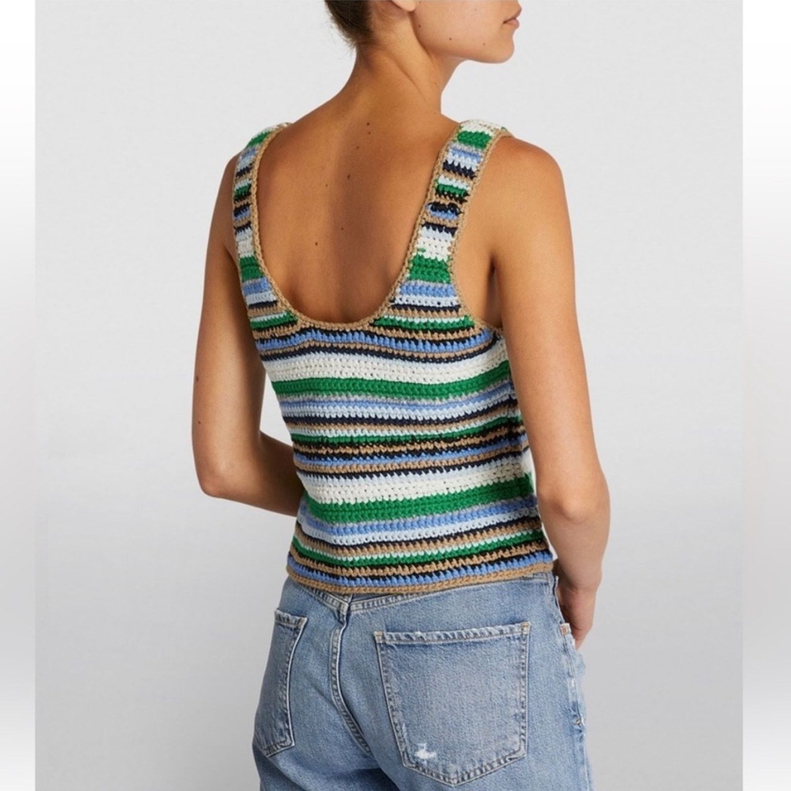 Frame Frame Hand Chunky Crochet Stripe Wool Blend Pullover Top Size S / US 4 / IT 40 - 2 Thumbnail
