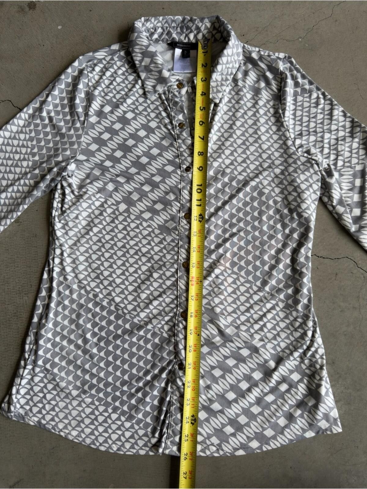 Bcbgmaxazria bcbgmaxazria / Button Up Blouse Cami / Geo Print Medium Size M / US 6-8 / IT 42-44 - 7 Thumbnail