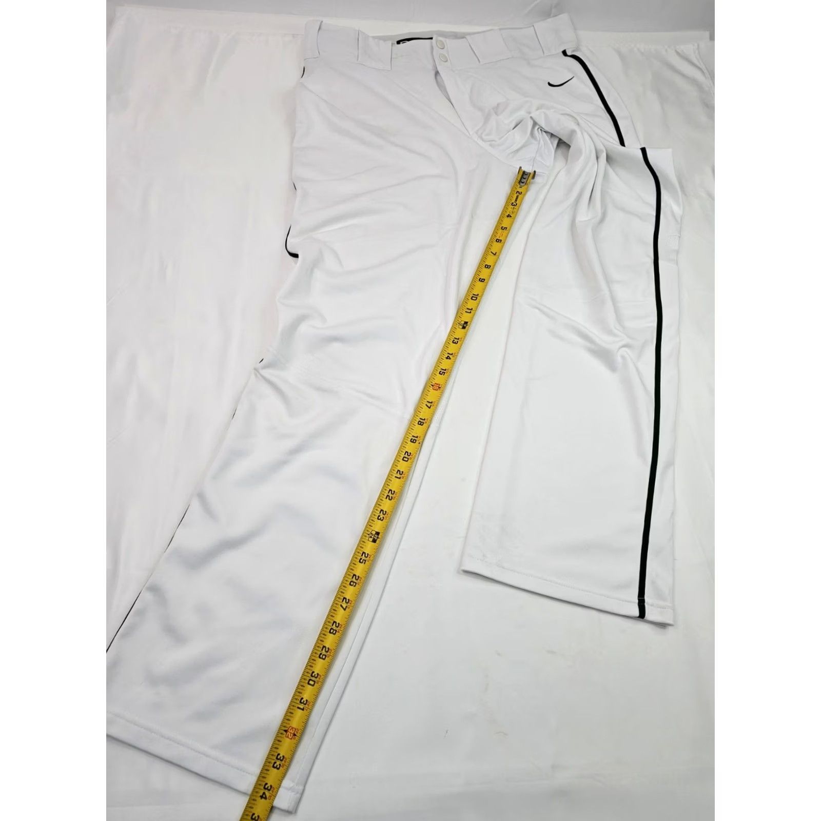 Nike VINTAGE Nike Vapor Select Baseball BSBL Straight Leg Pants Men 2XL XXL White Green Size US 39 - 3 Thumbnail