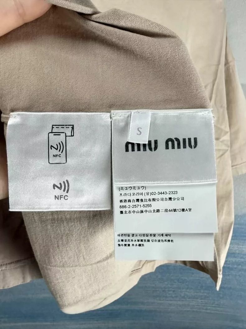 Prada Miu Miu Logo Short Sleeve TShirt-2506 Size S / US 4 / IT 40 - 4 Thumbnail