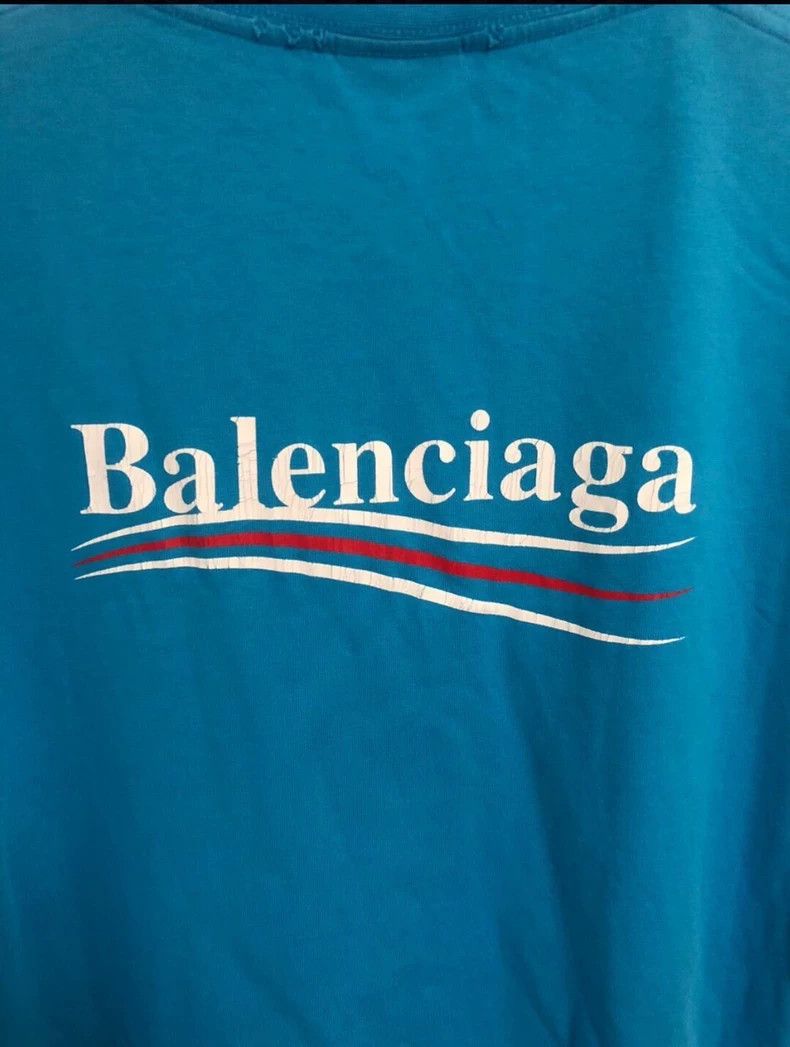 Balenciaga Balenciaga Lake blue cola short sleeve T-shirt distinguish Size US M / EU 48-50 / 2 - 3 Thumbnail