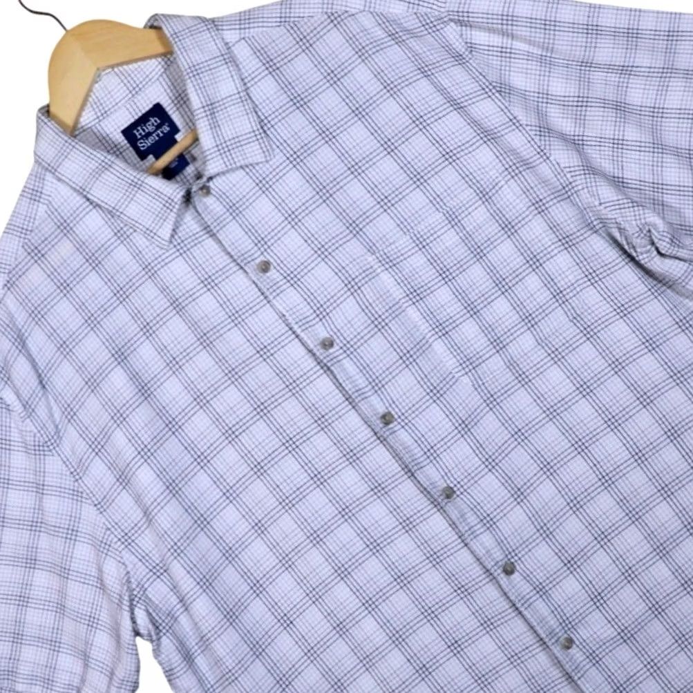 High Sierra High Sierra Mens Plaid Short Sleeve Shirt XL Blue White Casual Button Up Size US XL / EU 56 / 4 - 3 Thumbnail