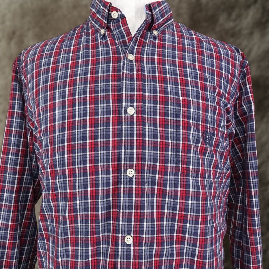 Chaps Chaps Shirt Mens XL Red Blue White Plaid Button Down Easy Care Casual Classic Size US XL / EU 56 / 4 - 1 Thumbnail