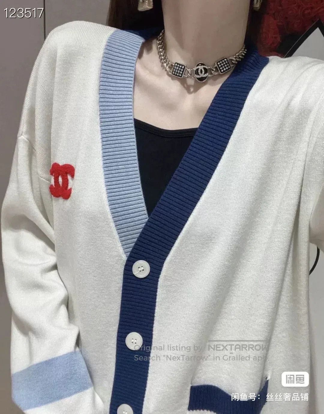 Chanel Chanel Black Silver Crystal Double C Necklace. Size ONE SIZE - 9 Thumbnail