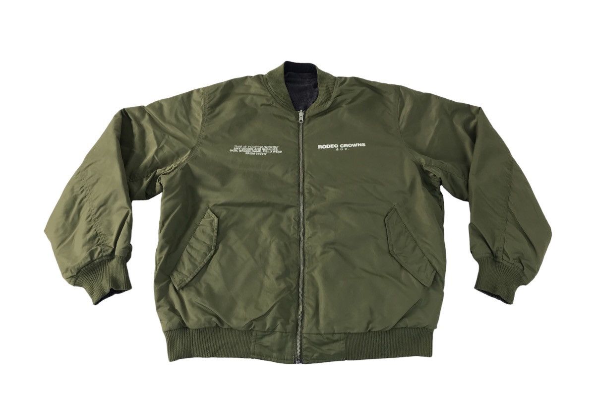 image of Vintage Rodeo Crown & Co Bomber Jacket Riversible Corduroy Inner in Green, Men's (Size Large)
