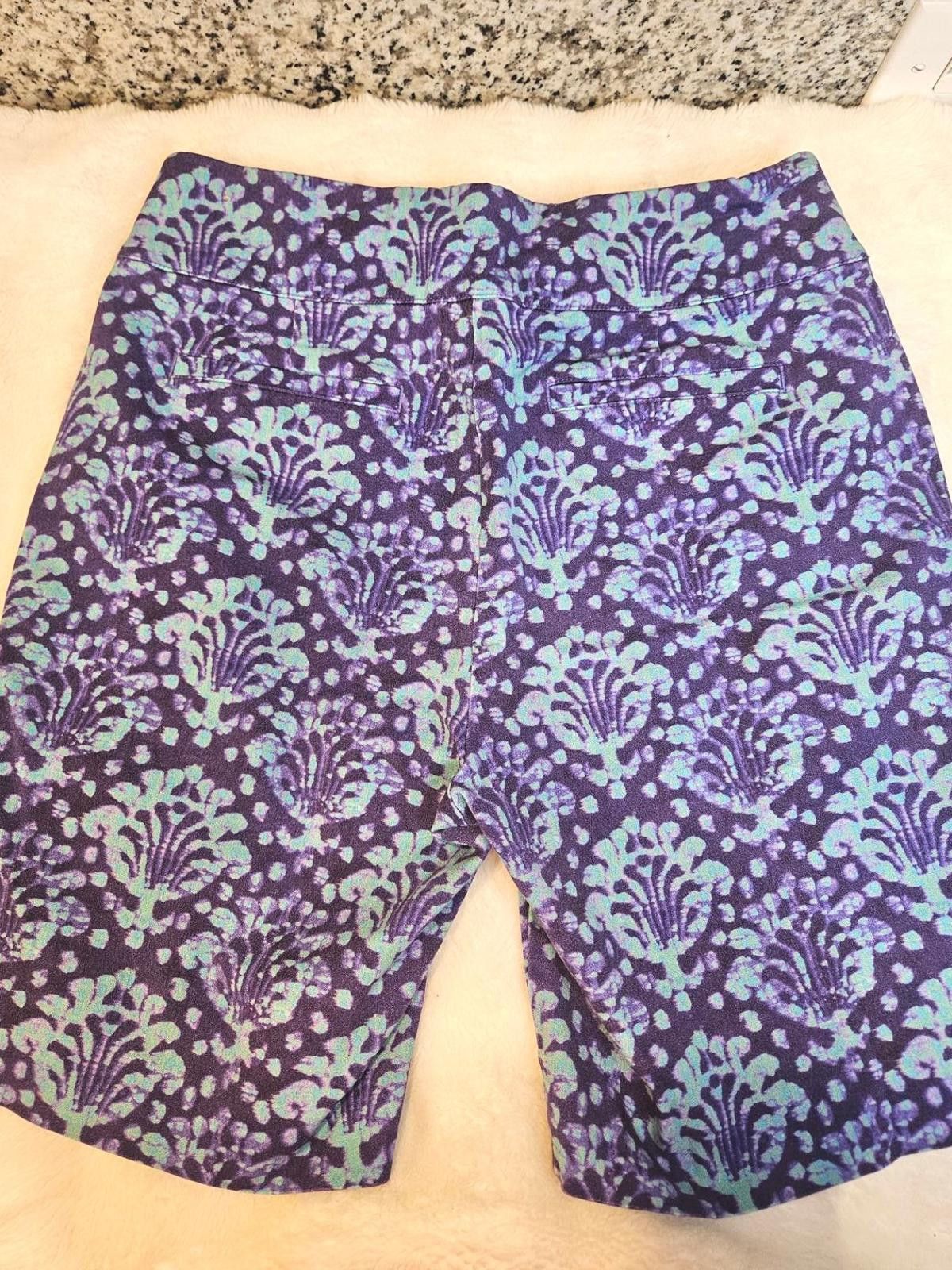 Designer Soft Surroundings Floral Print Bermuda Shorts Size 32" / US 10 / IT 46 - 1 Thumbnail