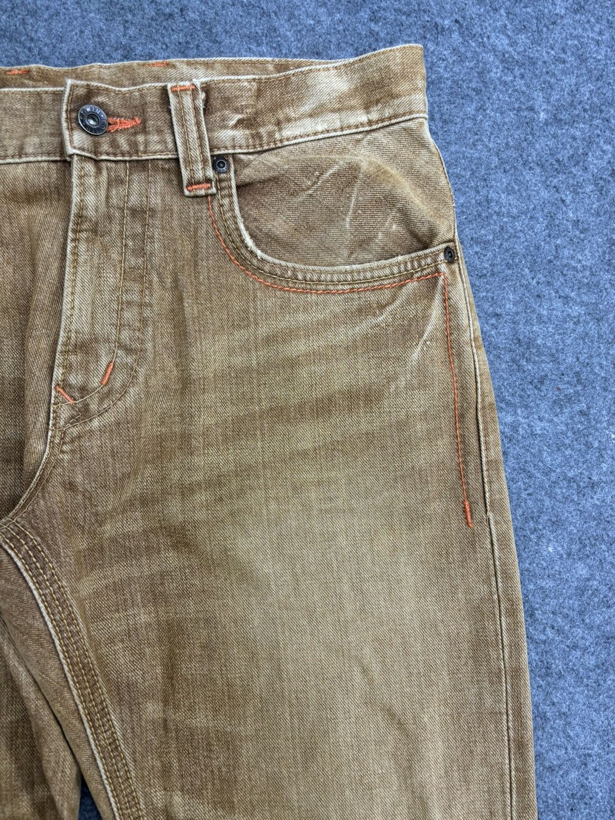Edwin 💥Rare Colour💥Edwin 401XVS Rust Flare Cinch Back Denim F492 Size US 33 - 4 Thumbnail